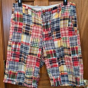 Gap Shorts Mens 36 (Measures 38) Madras Patchwork Plaid Chino Preppy Colorful